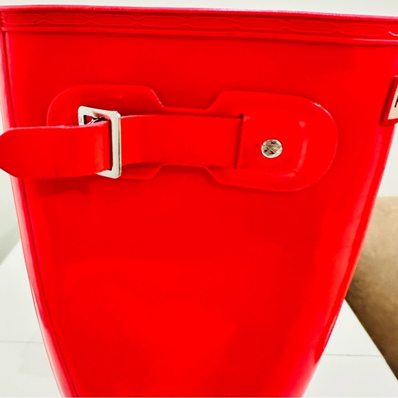 Hunter Original Tall Gloss Women's Red Coral Rubber Knee-High Rain Boot US 6 - Picture 8 of 9